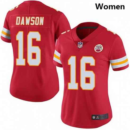 Women Kansas City Chiefs 16 Len Dawson Red Vapor Limited Jersey